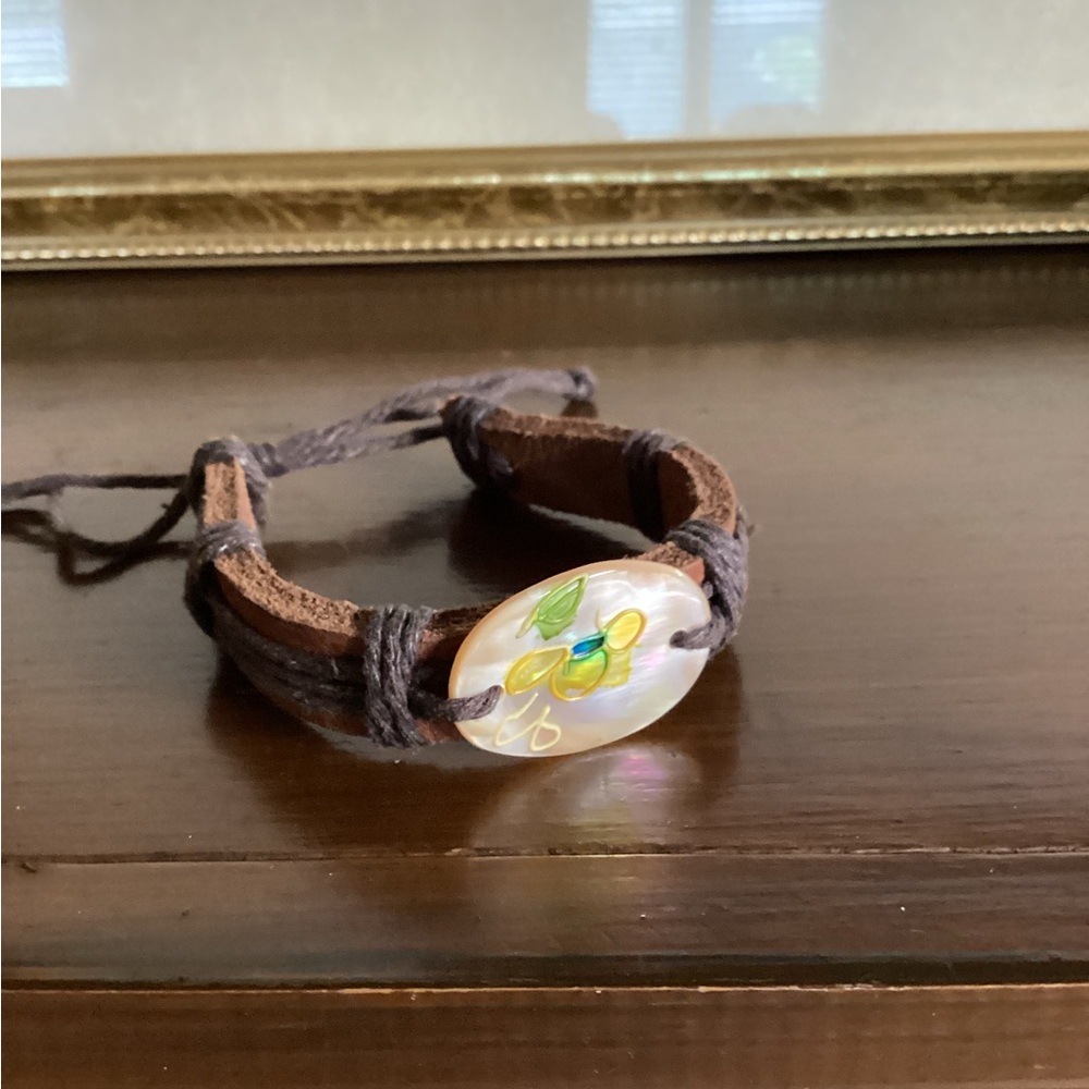 Boho Adjustable leather bracelet